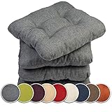 sunnypillow 4er Set Stuhlkissen 40x40 cm Bequeme 8cm Polsterauflage Auflage für Stühle/Bänke in Haus und Garten Sitzkissen Sitzauflage Gartenkissen viele Farben zur Auswahl Grau