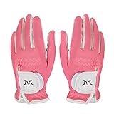 MAZEL Kinder-Golfhandschuhe für Jungen und Mädchen, rechte und linke Hand (1 Paar), Mikrofaser, atmungsaktiv, Junior-Golfhandschuhe, S, M, L, XL (Rosa, ein Paar, M)