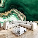 Fototapete Abstraktes smaragdgrünes Aquarell 400 x 280 cm Vlies Tapeten Wandtapete XXL Moderne Wanddeko Design Wand Dekoration Schlafzimmer Büro Gaming Room Waldgrün Wandtapete