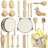 Jojoin 20 Stück Musikinstrumente Musical Instruments Set - Holz Percussion Set mit Aufbewahrungstaschen - Tambourine Maracas Rhythmus Spielzeug Musik Kinderspielzeug Geschenke für Kinder