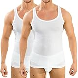 HERMKO 63000 2er Pack Herren Funktionsunterhemd, Tank Top (Weitere Farben), Größe:D 5 = EU M, Farbe:weiß