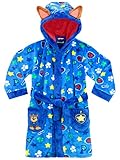 PAW PATROL Bademantel | Chase Kinderbademantel | Fleece Morgenmantel für Jungen Blau 116