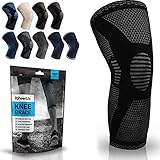 POWERLIX Kniebandage für Damen/Männer, Kompression Kniestütze für Meniskusriss, Arthritis, Linddert Kniescherzen, ACL, Laufen, Gewichtheben, Basketball, Volleyball, Sport, Schwarz, S