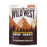 Wild West Beef Jerky, high Protein Trockenfleisch, Beef Jerky Protein Snack, 12 x 70g Honey BBQ, Rinderdörrfleisch