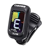 BOSS TU-02 Clip-on Tuner, Helles Farbdisplay mit anpassbarem Sichtwinkel