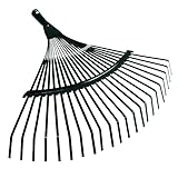 QRTTLY 42 cm Stahl-Lüfterrechenkopf, Ersatz, schwerer Rechenkopf für Garten, Gras, Terrasse, Blätter, Rasen, 22 Zähne