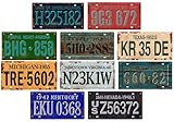 - 1940er / 50er Jahre USA Autokennzeichen 10er-Pack - Nachbildung echter amerikanischer Kennzeichen mit Distressed-Effekt (OLD4)