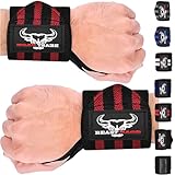 BEAST RAGE Handgelenk Bandagen (Gym Wrist Wraps) Kraftsport Handgelenkstütze Gelenkbandage Schlaufen Krafttraining Workouts Übungen (schwarz/rot)