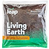 Leap Habitats Living Earth Substrat - Bioaktive Fertig-Terrarium-Einstreu Mischung für Reptilien, Frösche, Schlangen, Geckos und Eidechsenlebensräume, unterstützt die Mikrofauna mit Kokosfaser,