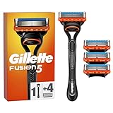 Gillette Fusion5 Rasierer für Männer, 1 Gillette Rasierer, 4 Ersatzklingen