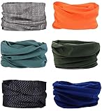 6 Stück Nahtlose Bandanas Multifunktionstuch Schal - Elastiche Multifunktion Stirnband Gaiter Balaclava Gesichtsmaske Kopfbedeckung UV Residenz für Yoga Laufen Wandern Radfahren Motorradfahren