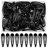 50 Stück Snap Haarspangen Schwarz, 5CM Mädchen Haarklammern,Haarclip Hochwertig, Rutschfeste Snap Haarspange, Haar Snap Clip Schwarz,Schöne Haarnadel in Tropfenform, Kinderschmuck Haarschmuck