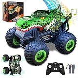 IEEILULU Ferngesteuertes Auto Dinosaurier, All-Terrain-RC-Cars mit 360° Drehung, LED Licht, RC Monstertruck Wiederaufladbares, Dinosaurier Spielzeug Geschenk für Kinder ab 3 4 5 6 8 10 Jahre