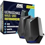 AMZ BRAND Ultraschall-Mäuseabwehr 2er Pack - Rattenabwehr - 4 Arbeitsmodi - Leiser Modus - Nicht-Toxisch - Wirksam Gegen Mäuse und Ratten - Strahlungsfrei