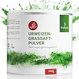 KRAFTGRAS Urweizengrassaft-Pulver BIO [200g] - naturreines Weizengrassaft-Pulver aus grünem Weizengras [vegan & glutenfrei] für Saft, Smoothie & mehr - komplett natürlich & ohne Zusätze