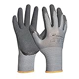 Gebol Master Flex Eco | Arbeitshandschuhe mit Nitril-Beschichtung für einen sicheren Griff | Nitrilhandschuhe für Werkstatt & Garten | Für Herren | Größe L (Gr 9) | Grau | 1 Paar