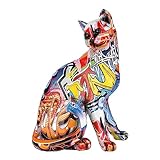 Casablanca - Figuren Deko Katze - Pop Art - Katzen Geschenke - Skulptur - Höhe 29 cm - Breite 21 cm