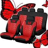 KEAAN 5 Sitzplätze Universal Autositzbezüge Set für Skoda Fabia/Fabia Combi/Fabia Scout PJ NJ 5J 3T4 3T5 6Y 6Y2 6Y5 2000-2023 2024 2025 Sitzbezügesets Komplettset Autositzschoner,Red