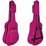 MINGZE 41 Zoll Gitarrentasche,Gitarren Gig Taschen,Plus Baumwolle Dicke wasserdichte verstellbare Schultergurt Gitarre Rucksack, eine Vielzahl von Farben (Rose rot)