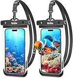 Gritin Wasserdicht Handyhülle, [2 Stück] IPX8 wasserdichte Handytaschen Unterwasser Hülle mit Sicherheitsschleife, Waterproof Phone Case bis 7.2' für iPhone 16 Pro Max/15/14/13/12/11/XS, Galaxy usw.