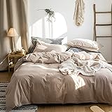 Sedefen Bettwäsche 220x240cm Baumwolle Renforce Khaki Taupe Uni Unifarben Baumwollbettwäsche Set,Doppelbett Bettbezug und 2 Kissenbezug 80x80cm,mit Reißverschluss