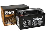 Nitro YTX7A-BS Gel 12V 6AH Motorradbatterie - Wartungsfrei & Langlebig | Passend für viele Roller | Sicher & Umweltfreundlich