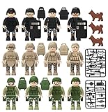 FIZDI 15Pcs Militär Figuren,Minifiguren Spielzeug Sammlung Figuren, Swat Ausrüstung Kinder Baustein Spielzeug Sammlung, Actionfiguren, Polizei Figuren Geschenke für Jungen und Mädchen