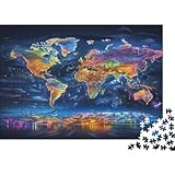 Weltkarte Puzzlespiel 1000 Teile Für Erwachsene, Einzigartige Kunstwerke Und Vorlage - Geburtstagsgeschenk - Spaßige Puzzles Mit Überraschung Von Puzzle in A Bag Puzzel 1000pcs (75x50cm)