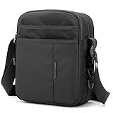 SPAHER Umhängetasche Herren Nylon Tasche für iPad Kuriertasche Wasserdicht Schultertasche Geschenk für Männer Messenger Bag Crossbody Reise Arbeitstasche Studententasche (Schwarz)