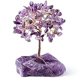 XIANNVXI Amethyst Kristallbaum Kristalle Geldbaum Lebensbaum Deko Feng Shui Natürlicher Edelsteine Steine Deko Tree of Life Trommelsteine Basis Bonsai Baum Dekoartikel Home Decor