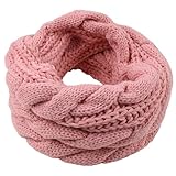 Schal Loop Gepolsterter Schal Lätzchen Wolle Winter Strick Wärme Kreis Damen Schal Gelber Schal Männer (Pink, One Size)