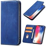 OKZone Kompatibel mit Samsung Galaxy S6 Edge Hülle, Magnet Leder Tasche Handyhülle, Kartenfächer Galaxy S6 Edge Schutzhülle, [Premium PU Leder] Flip Klappbare Magnetische Standfunktion (Blau)