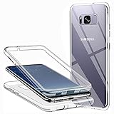 CHIMUCO Hülle für Samsung Galaxy S8 Handyhülle 360 Grad, Transparent Full Schutz Kratzfest Dünn Durchsichtige Case Silikon Schutzhülle, Hart PC Zurück + Weich TPU Vorderseite