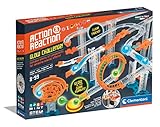 Clementoni 59304 Action & Reaction Glow Effect, mehrteiliger Bausatz zum Konstruieren einer Kugelbahn, mit Leucht-Bällen, Spielzeug für Kinder ab 8 Jahren