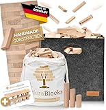 MaderaBlocks® 200 Holzbausteine Natur + 1x Baumpflanzung 100% Made in Ravensburg Bauklötze Natur Holz unbehandelt Kinder Konstruktions-Spielzeug, Motorik Bausteine 2 3 4 6 Jahre