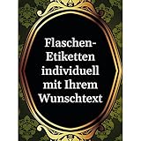 8 Flaschenetiketten selbstklebend mit Text personalisiert - Etikett VIP Gold-Look - Flaschen Aufkleber für Wein oder Sekt