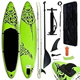 SKM Aufblasbares Stand Up Paddle Board Set 320x76x15 cm Grün, Weight: 11.6 kg, 92741