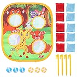 TOYANDONA 1 Set Sitzsack-Wurfspiel-Set für Kinder, Maislöcher, Outdoor-Spiele, doppelseitiger Sandsack, Werfen, Outdoor-Spielzeug, Tiere