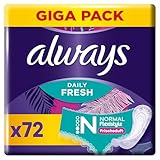 Always Daily Fresh Normal Flexistyle Slipeinlagen 72 Stück, Mit Frischduft, Flexibel, Passt Sich Allen Slipformen An