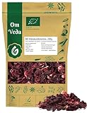 BIO Hibiskusblüten ganz getrocknet 200g - Hibiskusblütentee - Premium Qualität Hibiskustee - Ideal für Hibiskustee, Salate, Desserts und mehr - OmVeda