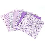 KOSHIFU 7 Stück Baumwollstoff Meterware 50 x 50cm Stoffpaket zum Nähen Baumwolle Patchwork Stoff Paket Stoffreste Nähstoffe für DIY Nähmuster Handwerk (Violett)