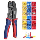 Crimpzange Kabelschuhe Set - TUBTAP® Kabelschuhzange Set Crimpzange für Kabelschuhe mit 700 Stück Isolierten Kabelschuhen Tool Kit 0,5-6mm²(AWG 20-10)