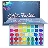 39 Farben Lidschatten Palette Neon Rainbow Color Board Lidschatten Palette Metallic Makeup Set Professionelle Lidschatten-Kosmetik (Color A)