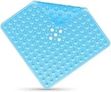 easyBee Duschmatte Hautsensitiv 53x53 cm, INKL. AUFHÄNGUNG | Antirutschmatte Dusche BPA frei, latexfrei | Duschmatte rutschfest schimmelresistent & maschinenwaschbar | Duscheinlage rutschfest (Blau)