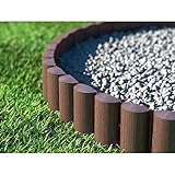 Cellfast ECO Rasenkante Palisade, braun Gartenpalisade Raseneinfassung Beetumrandung (28,8m)