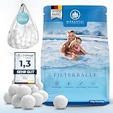 Birkental Pool Filterbälle mit Wäschenetz - langlebige Filterballs -Ersatz für Quarzsand, 25kg Filtersand- Filter Balls für Sandfilteranlage Poolzubehör Poolreiniger -auch Salzwasser geeignet (700g)