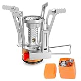 Campingkocher, Gaskocher Camping, Campingküche Faltbar, Gasbrenner, Camping Stove, Mini Gaskocher Mit Tragebox Zum Wandern, Trekking, Camping, Picknick, Outdoor