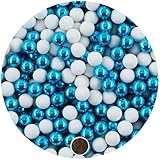 EinsSein 1kg Schokokugeln Mix mini weiss-blau metallic 1 cm | Gastgeschenke Hochzeit, Taufe, Kommunion, Konfirmation perfekt für Reagenzgläser | Alternative für Schokolinsen, Hochzeitsmandeln,