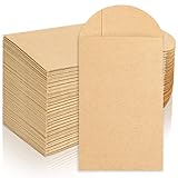 100 Packungen Mini-Papiertüten, kleine Samenumschläge Papier Kekstüten flach Mini braune Papiertüten Papiertüten Süßigkeiten Partytüten Münzversandumschläge für Geschenk DIY Handwerk, 10 x 6,3 cm