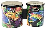 Remo KD-5400-01 Kids Percussion Bongo 5 Zoll und (6 Zoll) x (6,5 Zoll) Rain Forest Design (Farblich Sortert)